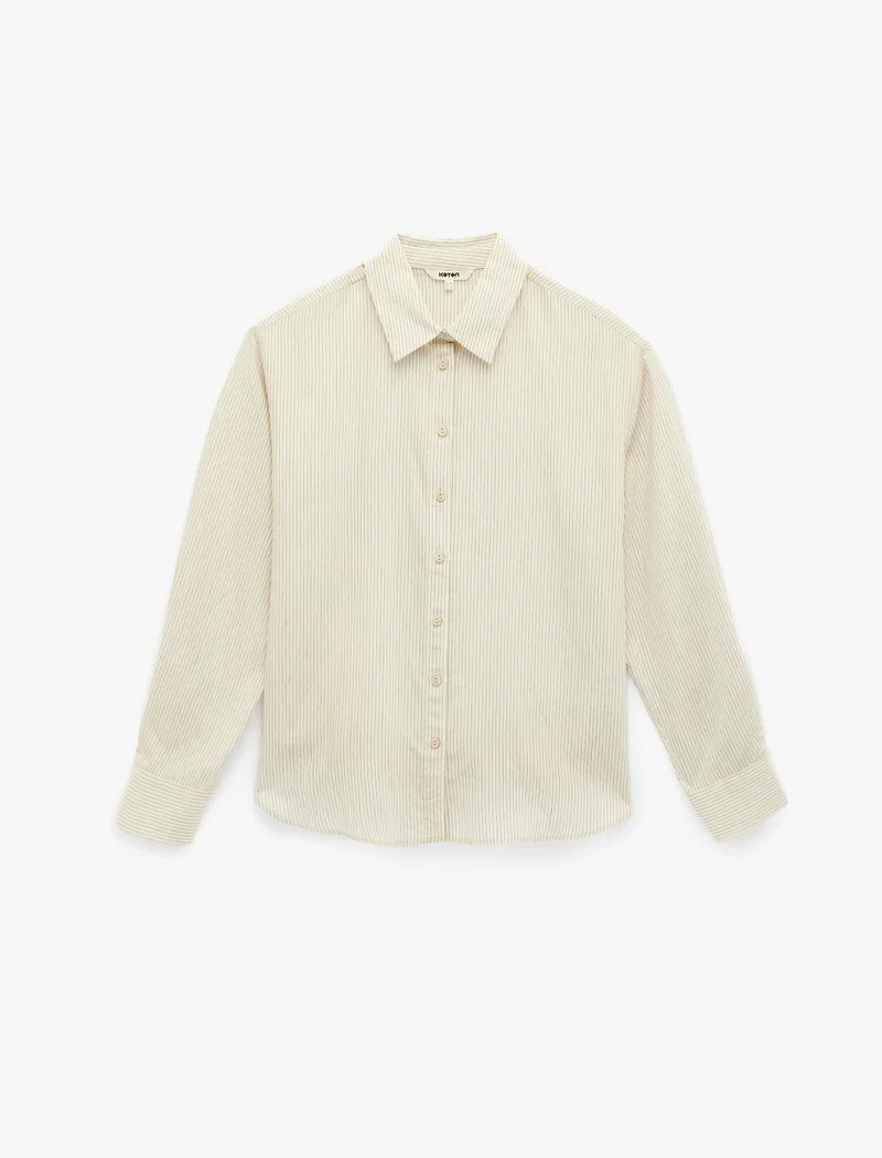 كوتون Striped Shirt