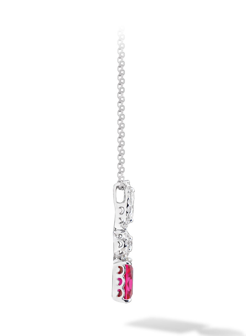 AWNL Crimson Royalty Women's Necklace - Pendant with Red CZ Diamond and Sterling Silver, Middle East Exclusive Collection - Image 5