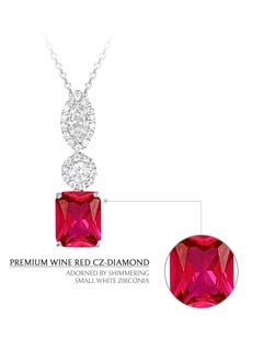 AWNL AWNL Women's Necklace with 925 Sterling Silver and Wine Red CZ-Diamond,Eternal Love Pendant Gift for Women Wife Girlfriend  - Image 2