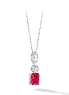 AWNL AWNL Women's Necklace with 925 Sterling Silver and Wine Red CZ-Diamond,Eternal Love Pendant Gift for Women Wife Girlfriend  - Image 3