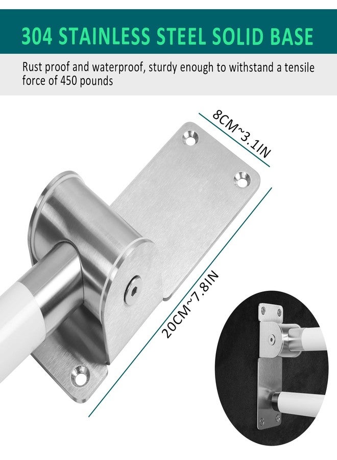 INNOLIFE Handicap Grab Bars Rails, 29.5 Inch Foldable Toilet Grab Bar Flip Up Safety Rails Anti-Slip Grip Shower Assist Aid Safety for Elderly Pregnant Women Disabled Bar, White - Image 3