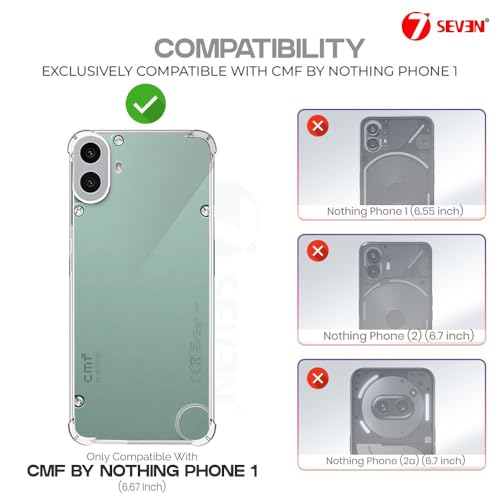 7-Seven 7SEVEN® Back Cover for CMF by Nothing Phone 1 Transparent Mobile Back Case Shock Proof Design Camera Edges Protection Crystal Clear Phone Case Silicon Soft TPU and Flexible Bumper Phone Cover - Image 2