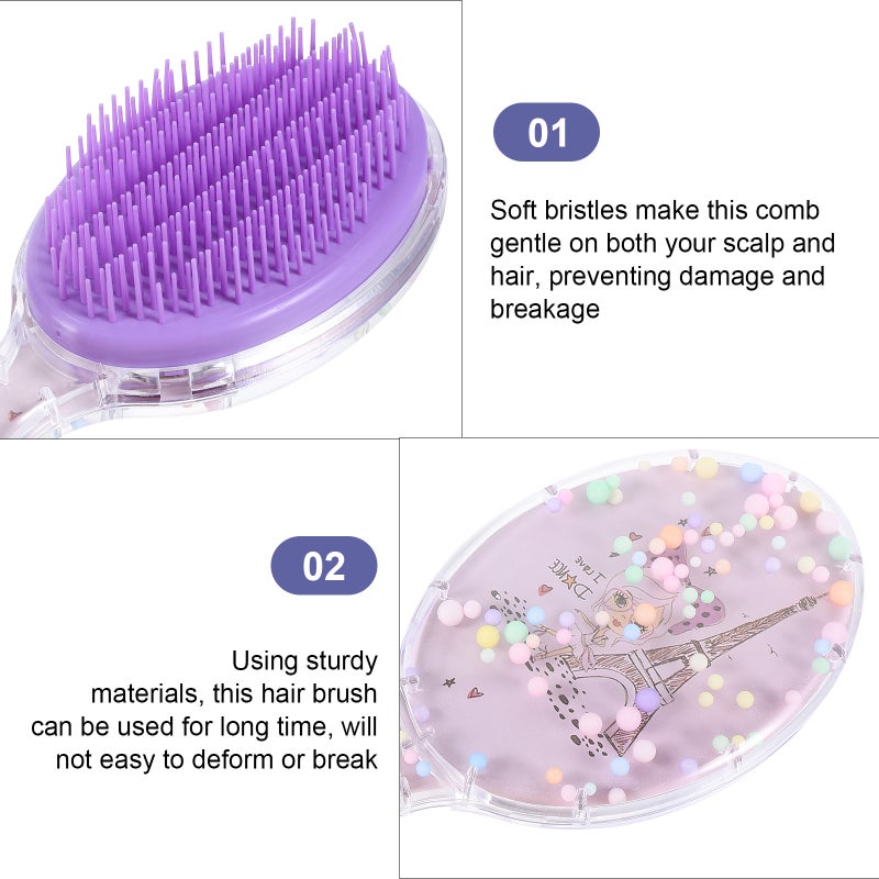 4 pcs Portable Hair Brush Girl Hair Detangling Hair Brush Cute Hair Brush for Travel - Image 5