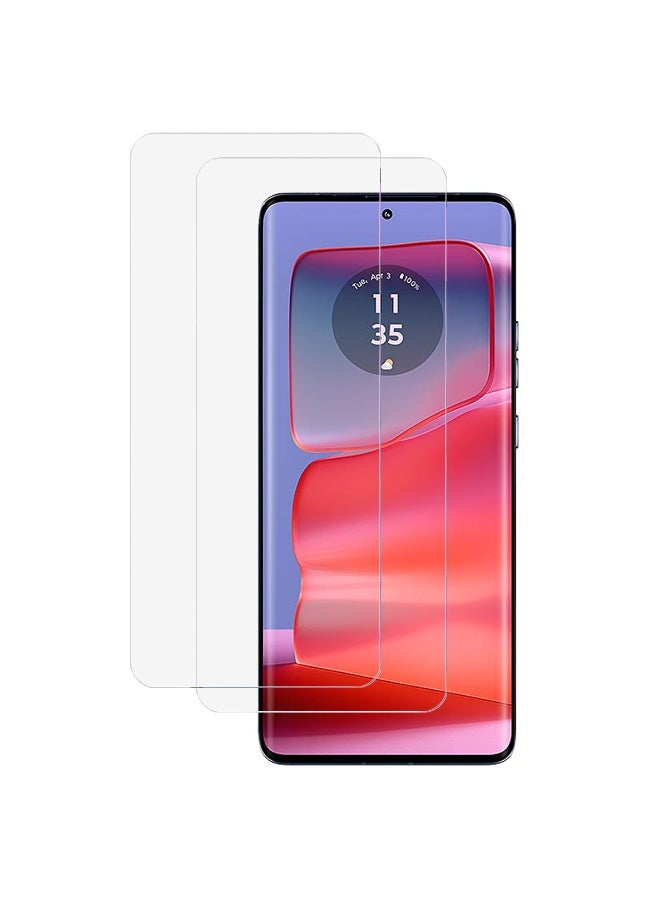 SanHu 2 Piece Pack for Motorola Edge 50 Pro 5G Screen Protector - Full Coverage Delicate Touch Tempered Glass Screen Protector for Motorola Edge 50 Pro 5G，Clear - Image 1