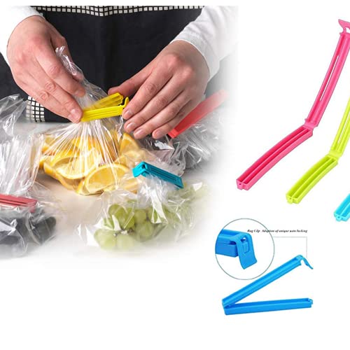 IONIX 18 Pcs-3 Different Size Plastic Food Snack Bag Pouch Clip Sealer Large, Medium, Small Plastic Snack Seal Sealing Bag Clips Vacuum Sealer, for Packet Sealing, Air Tight Clips for Packets - Image 4