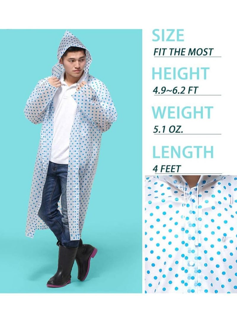 SYOSI Rain Poncho with Hood   Adult Raincoat Waterproof Rain Ponchos for Men Women, Emergency Survival Kit Outdoor Camping Hiking Travel and Theme Parks lovely and Fun Dots Print - Image 3