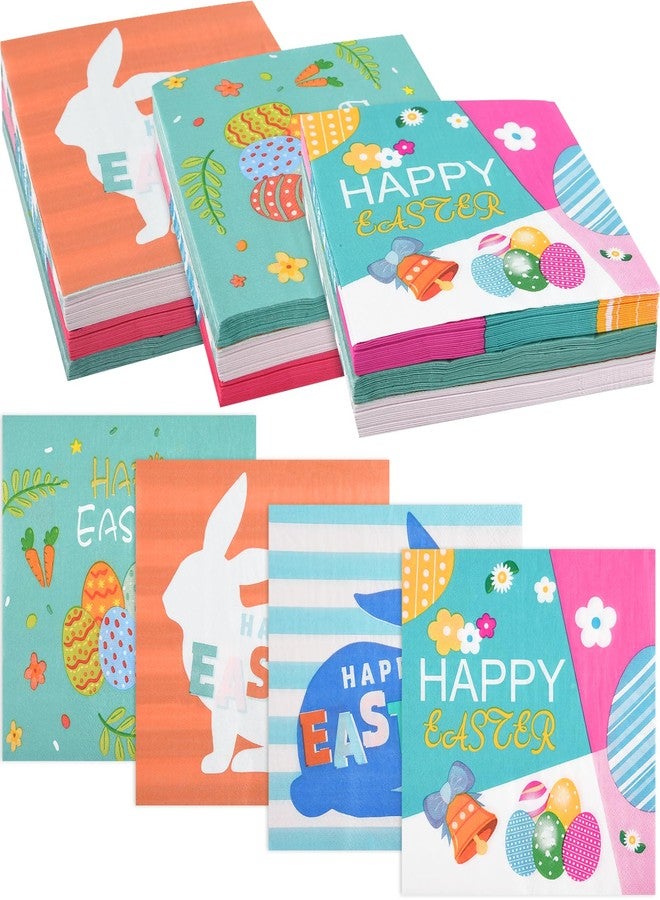 ASTARON 60 Pack Easter Napkins 3 Designs, Disposable Paper Napkins Bulk Easter Bunny and Egg Decorative Cocktail Napkins for Easter Dinner Tableware Decor Easter Party Supplies - Image 1