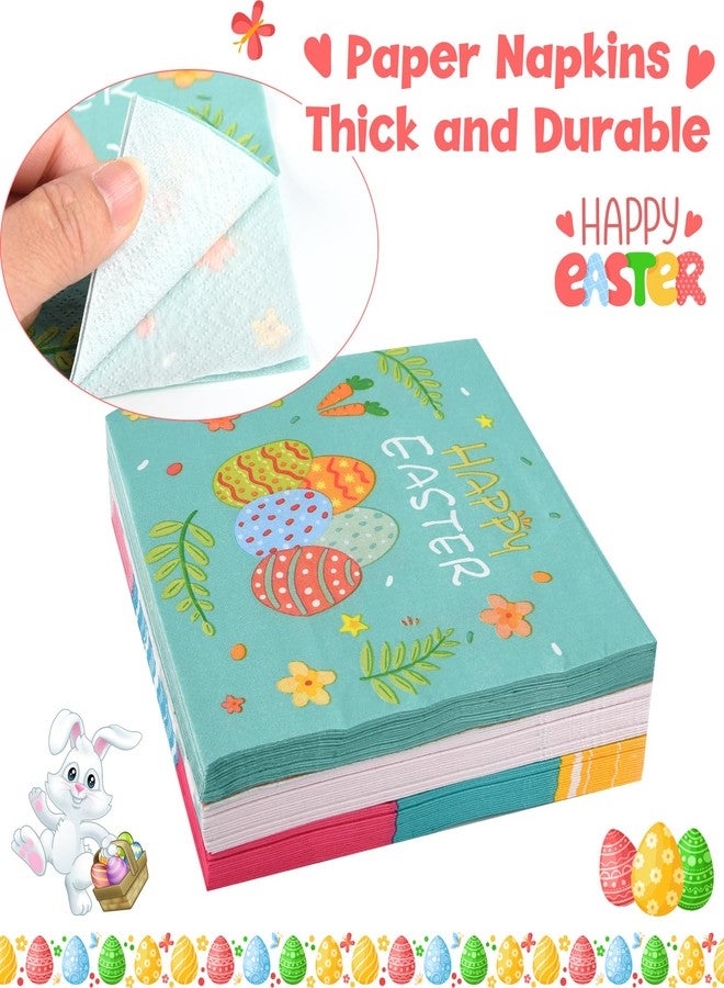 ASTARON 60 Pack Easter Napkins 3 Designs, Disposable Paper Napkins Bulk Easter Bunny and Egg Decorative Cocktail Napkins for Easter Dinner Tableware Decor Easter Party Supplies - Image 4