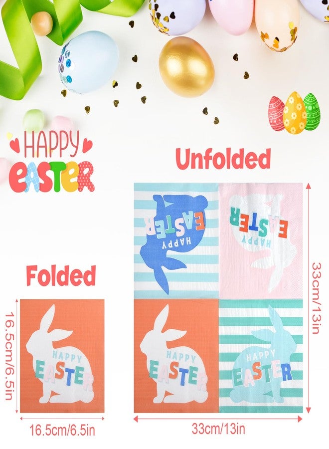 ASTARON 60 Pack Easter Napkins 3 Designs, Disposable Paper Napkins Bulk Easter Bunny and Egg Decorative Cocktail Napkins for Easter Dinner Tableware Decor Easter Party Supplies - Image 3