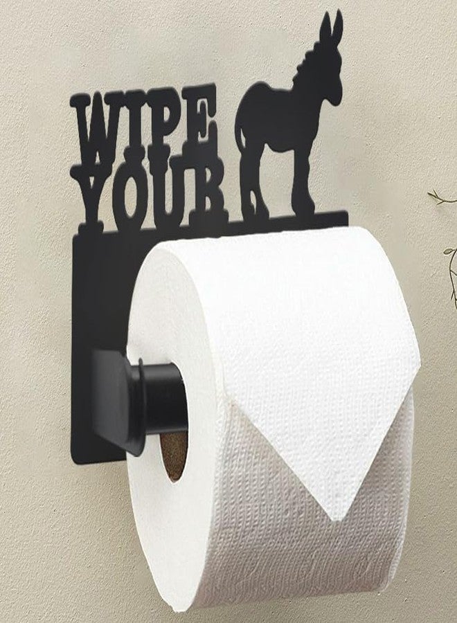 Wigag Donkey Toilet Paper Holder Wall Mounted, Bathroom Decorative Metal Toilet Paper Mega Roll Holder, Rustproof Matte Black Toilet Paper Roll Dispenser for Kitchen Washroom - Image 1