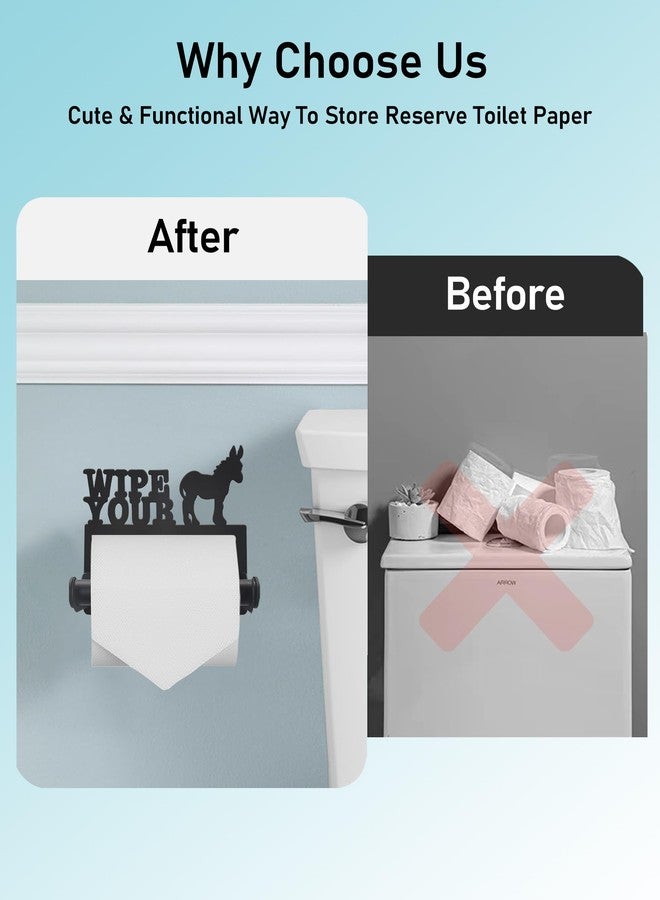 Wigag Donkey Toilet Paper Holder Wall Mounted, Bathroom Decorative Metal Toilet Paper Mega Roll Holder, Rustproof Matte Black Toilet Paper Roll Dispenser for Kitchen Washroom - Image 4