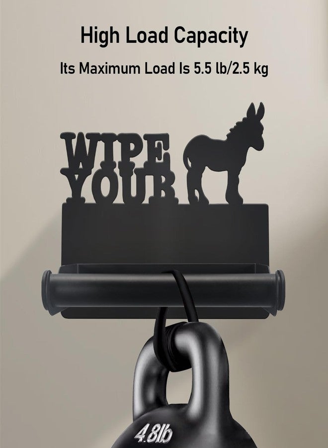 Wigag Donkey Toilet Paper Holder Wall Mounted, Bathroom Decorative Metal Toilet Paper Mega Roll Holder, Rustproof Matte Black Toilet Paper Roll Dispenser for Kitchen Washroom - Image 5