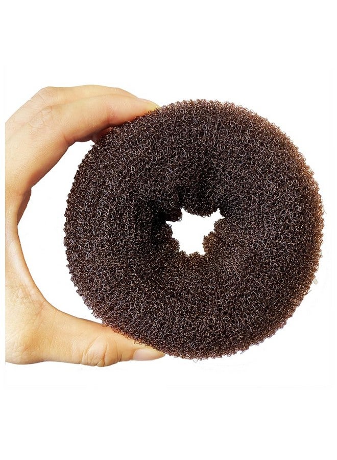 CLOTHOBEAUTY ClothoBeauty Extra Large Ring Style Bun Shaper for Thick and Long Hair, Women's Chignon Donut (4.3 in., Brown) - Image 4