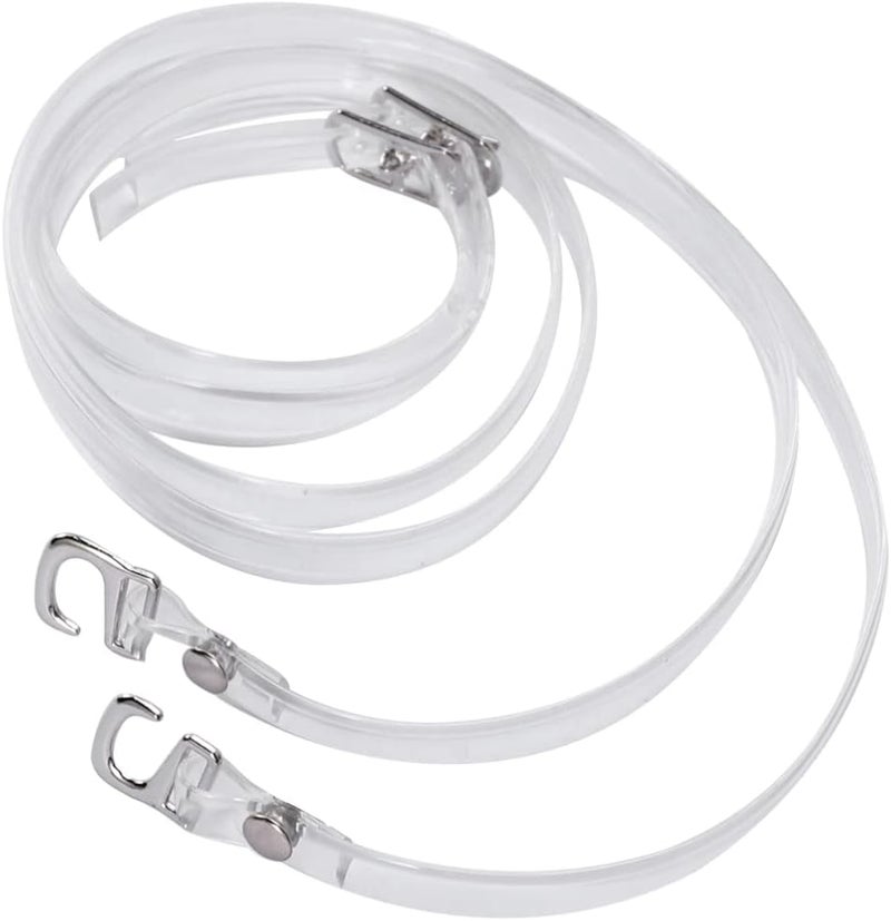 كلاراكو زوج واحد من أحزمة الأحذية الشفافة للنساء مع مشبك فضي عالي الكعب مضاد للارتخاء ملحقات رباط الحذاء كعب شفاف، موسع حزام الحذاء، موسع الإبزيم، حزام الكعب للنساء - Image 1