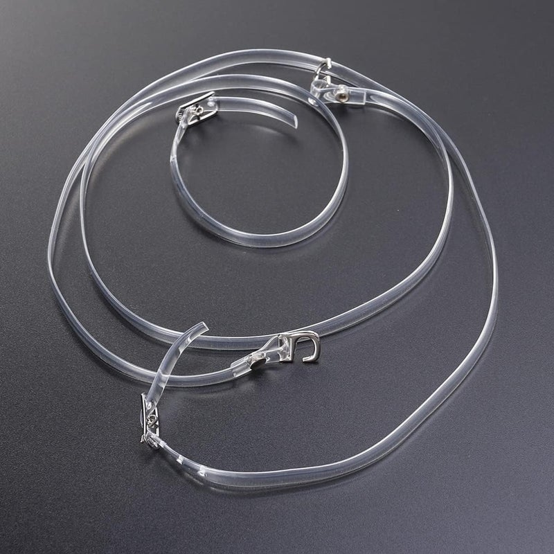 كلاراكو زوج واحد من أحزمة الأحذية الشفافة للنساء مع مشبك فضي عالي الكعب مضاد للارتخاء ملحقات رباط الحذاء كعب شفاف، موسع حزام الحذاء، موسع الإبزيم، حزام الكعب للنساء - Image 5