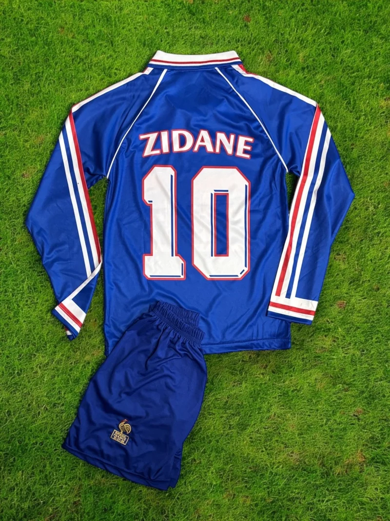 North Stand 98 World Cup Final France National Team Long Sleeve Kids Zidane Jersey