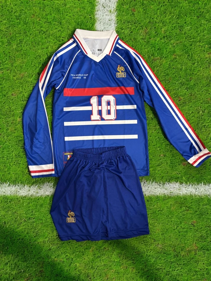 North Stand 98 World Cup Final France National Team Long Sleeve Kids Zidane Jersey