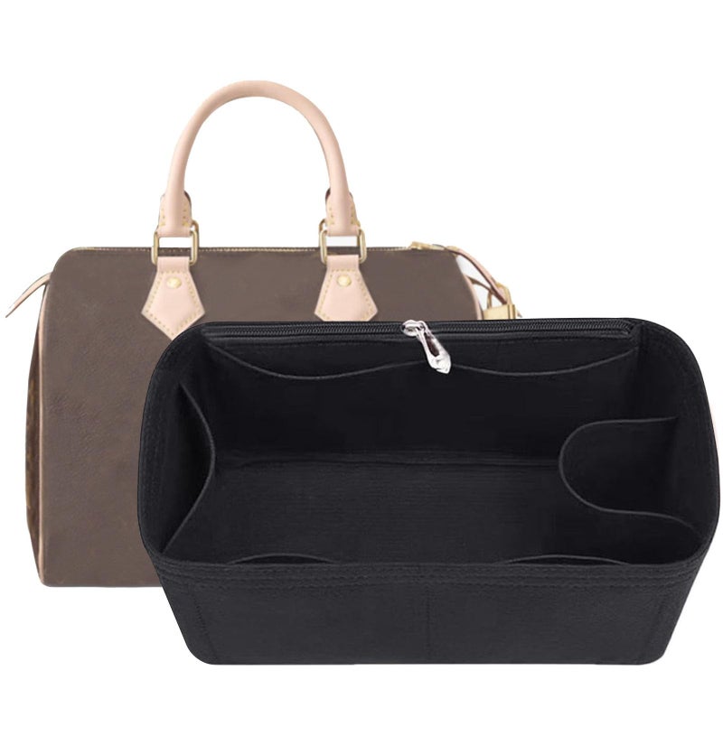 Lckaey Purse Inserts for Speedy 20 Organizer Insert, for monogram bag, HandBag protective insert Tote Bag and hand bag protector, organizer insert 1083black-S - Image 1