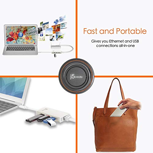 j5create USB Type-C Hub Adapter with Gigabit Ethernet and 3X USB 3.0 Ports - Image 5