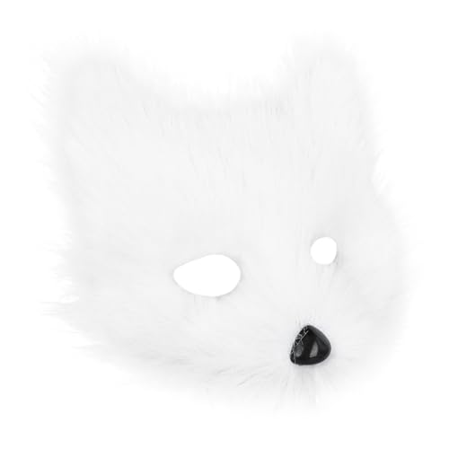 hbbhml Animal Fox Wolf Mask Halloween Party Cosplay Costumes Props Plush Cat Half Face Masks Carnival Christmas Masquerade - Image 4