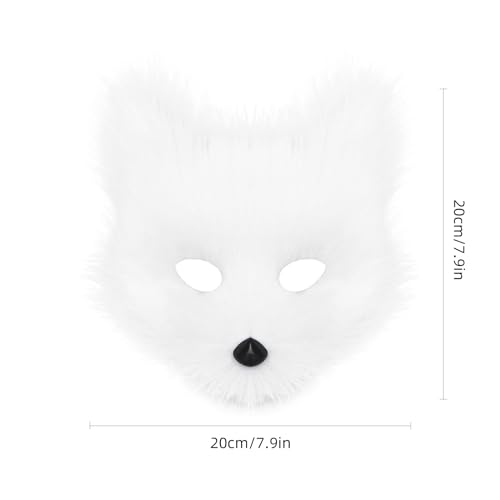 hbbhml Animal Fox Wolf Mask Halloween Party Cosplay Costumes Props Plush Cat Half Face Masks Carnival Christmas Masquerade - Image 3