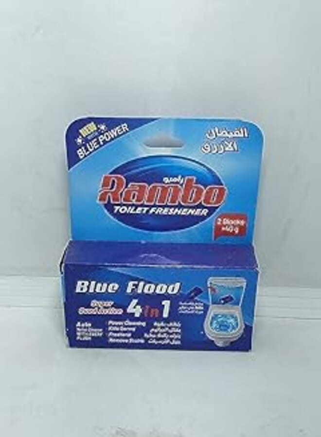 Blue Rambo 2 Piece Crescent and Gold Star Toilet Cleaner & Purifier - 2 Piece