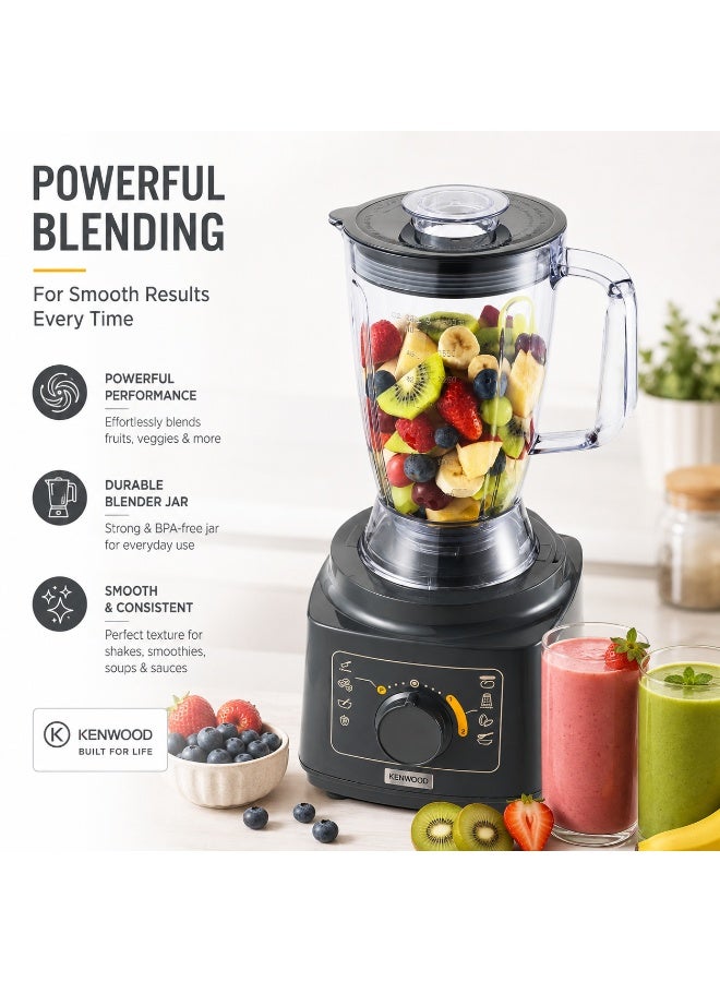 KENWOOD Food Processor 750W Multi-Functional with Blender,Reversible Slicing/Grating Disk, Emulsifying Disk for Whisking, Dough Maker, Knife Blade FDP05.50GY Grey 2 L 750 W FDP05.50GY grey - Image 3