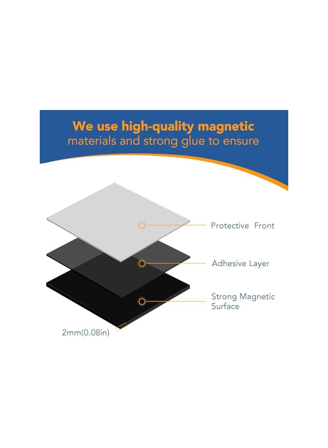PROMASS Adhesive Magnetic Squares, Flexible Sticky Magnetic Tape（Each 20x20x2mm）, Magnetic on one Side and Adhesive on The Other, Flexible Magnet Sheets with Adhesive for Crafts, Photos and Die Storage - Image 3