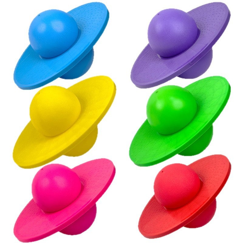 Anti-Burst Inflatable Hop Ball with Foot Clip for Kids Fitness, Multicolor - Image 5
