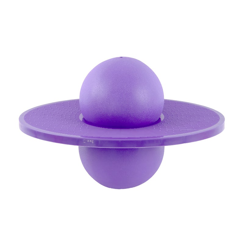 Anti-Burst Inflatable Hop Ball with Foot Clip for Kids Fitness, Multicolor - Image 1