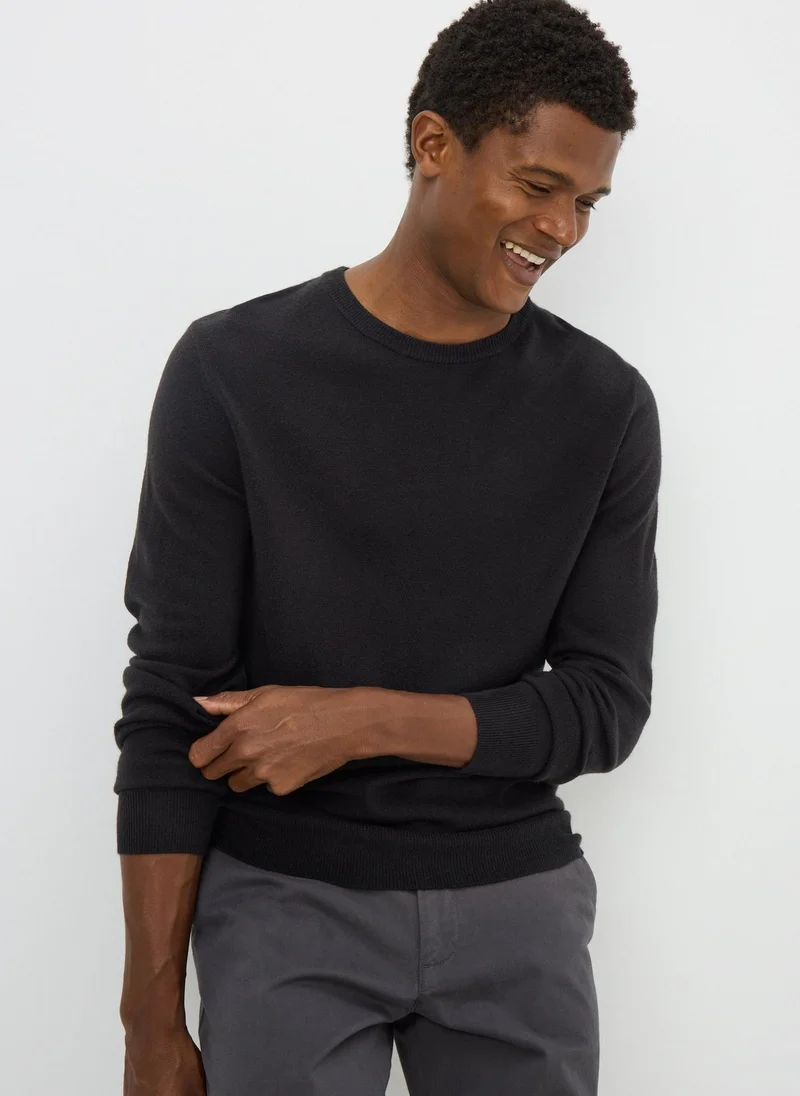 ماتلان Black Soft Touch Crew Neck Jumper