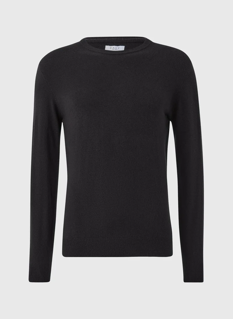 Matalan Black Black Soft Touch Crew Neck Jumper for Men | Best Price UAE