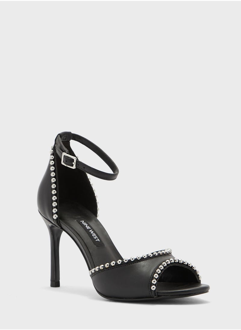 NINE WEST - Jellint Buckle Ankle Strap Sandals - Image 1