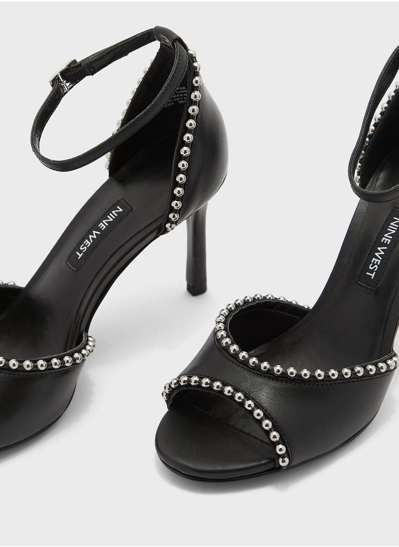 NINE WEST - Jellint Buckle Ankle Strap Sandals - Image 1