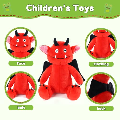Sew Butiful Red Monster Stuffed Animal Toy Cute Plushies Stuffed Bat Plush Gift for Kids Boys Girls Children Birthday Christmas - Image 5
