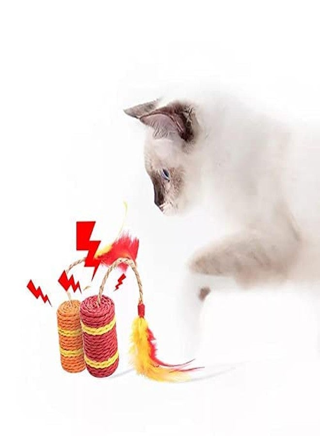 KUTKUT Firecracker Shape Paper Rope Interactive cat Scratch Toy - Image 4