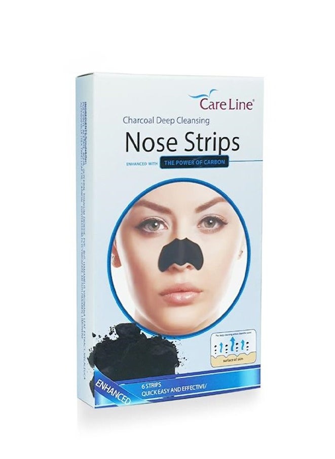 CARE LINE Charcoal Deep Green Cleansing Nose Strips 6 Strips 