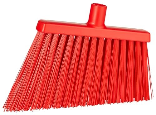 AS ONE Vikan 29144 Broom,Angle Cut,Stiff,11",PP/PET,Red - Image 1