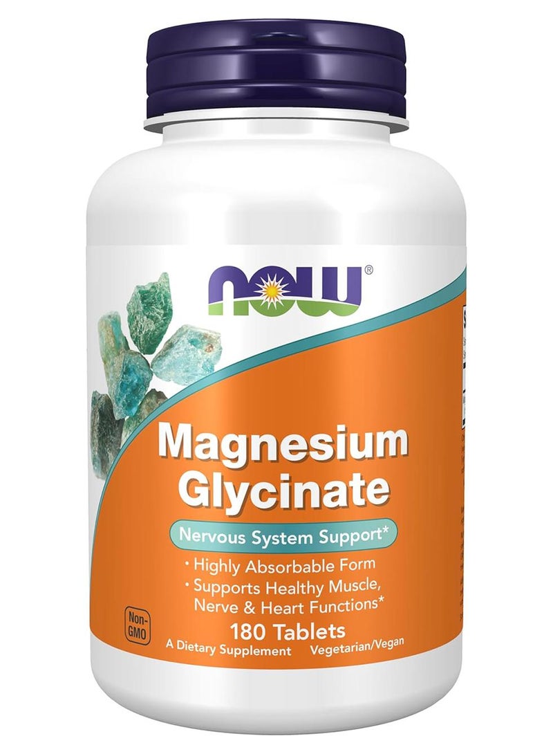 Now Foods Magnesium Glycinate -180 Tablets - Image 1