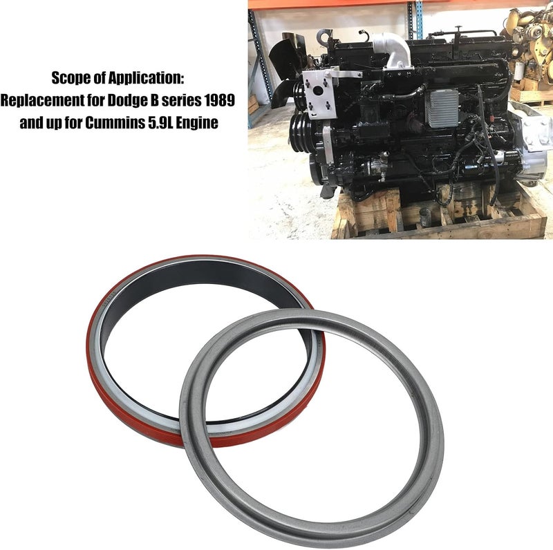 Tbest Rear Crankshaft Oil Seal, Crankshaft Oil Seal With Wear Sleeve Steel Installer 3926126 for B Series 1989 and Up for 5.9L Engine - Image 2