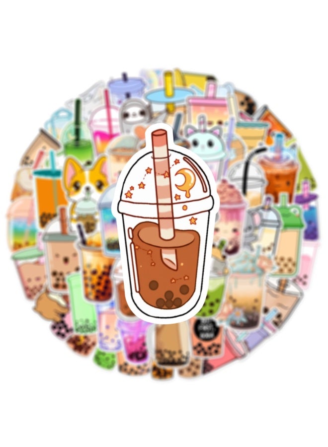 NIBEMINENT 50 Pcs Fresh Milk Tea Deco Kit Waterproof Stickers, High Definition Printing Bright Colors, Suitable for Laptop Skateboard Luggage Water Bottle Guitar DIY - Image 3