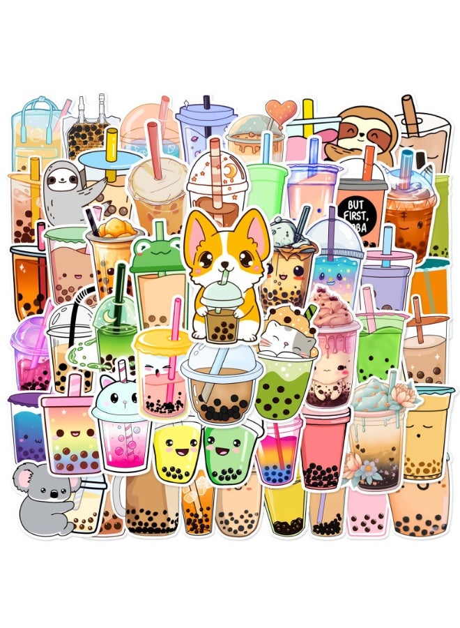 NIBEMINENT 50 Pcs Fresh Milk Tea Deco Kit Waterproof Stickers, High Definition Printing Bright Colors, Suitable for Laptop Skateboard Luggage Water Bottle Guitar DIY - Image 1