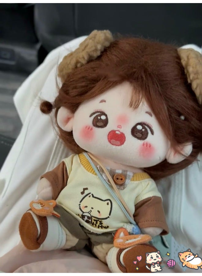 Genuine Cotton Doll Giving Skirt Doll Dress-up Humanoid Doll Super Cute Gift For Girls Cute Doll-Specification:With Skeleton [1 Piece Of Skirt + Care Solution + Comb + Scissors + Rubber Band + 4 Hairpins]-Color:Doudou [bring Birth Certificate] Will Give You Shoes + Gift Box  - Image 1