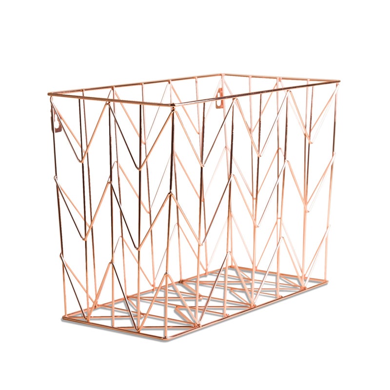 U Brands Hanging File Desk Organizer Wire Metal CopperRose Gold 854U0206