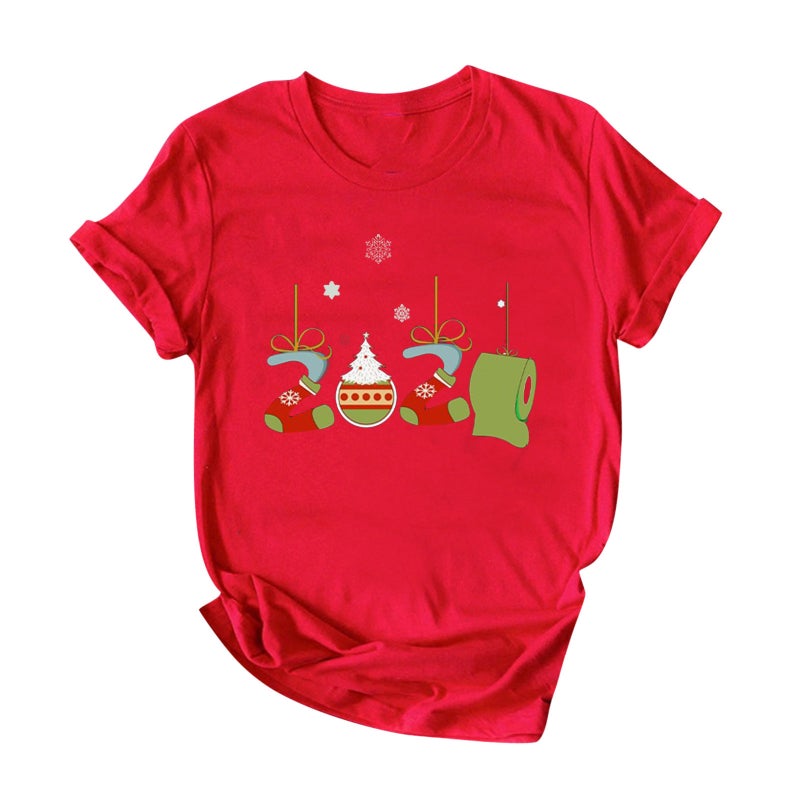 2020 Christmas Snowflake Printed Short-Sleeved T-Shirt - Image 3