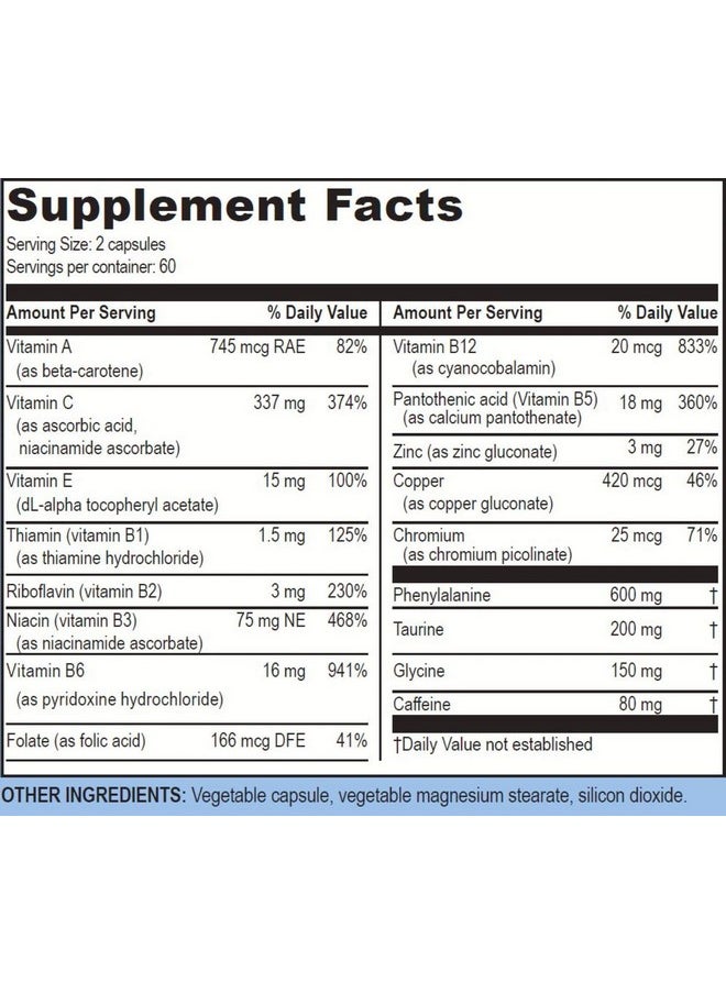 Life Enhancement - Blast Caps ; With B12 Niacin Caffeine Taurine Phenylalanine Vitamin C & More ; 60 Servings - Image 1