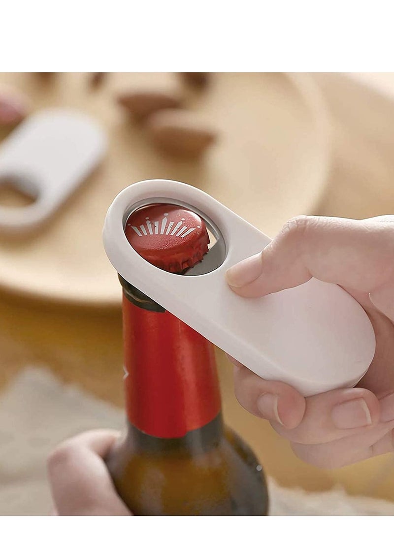 SYOSI Bottle Opener Stainless Steel Flat Bottle Opener 2-in-1 Flat Opener for Refrigerator Magnet Simple and Efficient Corkscrew for Home Kitchen Restaurant Multifunctional Can Opener  - Image 2