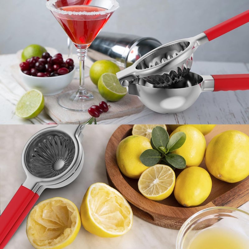 RCMo Lemon Squeezer Stainless Steel - Premium Quality, Heavy Duty Solid Metal Squeezer Bowl - Large Manual Citrus Press Juicer and Lime Squeezer (Red) - Image 5
