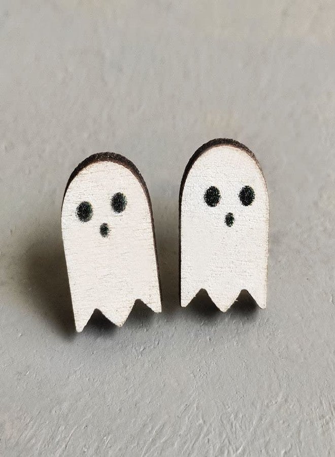 Pingyongchang Halloween Stud Earrings Set Cartoon Pumpkin Cat Cute Ghost Bat Drop Earring Studs for Women Girls Halloween Jewelry Set Costume Party Holiday Night Jewelry-7 pairs - Image 5