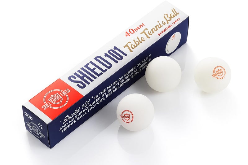 Shield 101 Table Tennis Balls, 40mm, Durable Training Ping Pong Balls – Pack of 6